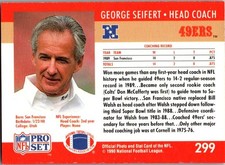 1990 Pro Set #299 George Seifert