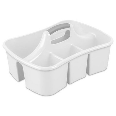 Sterilite Divided Ultra  Caddy, Easy Carry, Handy Plastic Utility Storage, White