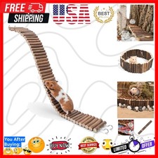 Hamster Suspension Bridge Toy - Long Climbing Wooden Ladder for Hamsters Mice...