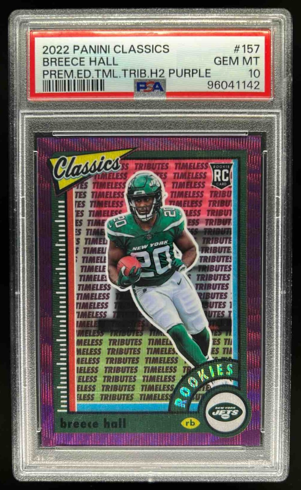 Breece Hall Panini Classics #157 Premium Edition Timeless Tributes Purple