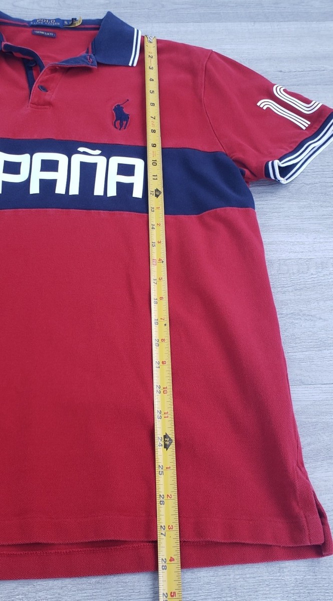 Polo Ralph Lauren Men's XL Custom Slim Fit Big Pony Espana Spain FIFA World Cup View 2