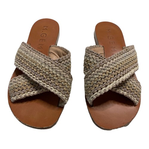 M Gemi 40 9 Sandals Shoes Neutral Gradient Woven Straps - Picture 2 of 9