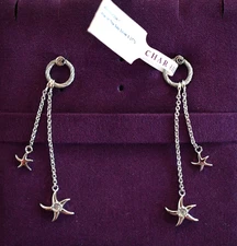 NEW CHARRIOL Geneve STAR OF THE SEA Starfish Silver-Tone Dangle Earrings