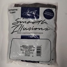 VTG NOS 3 Pair Hanes Smooth Illusions Pantyhose Contouring - Barely-BLK Size AB