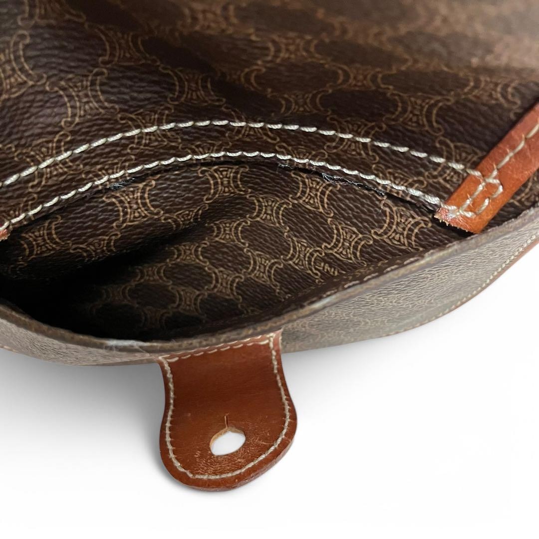 CELINE Mini Backpack Macadam Pattern Brown PVC Le… - image 10