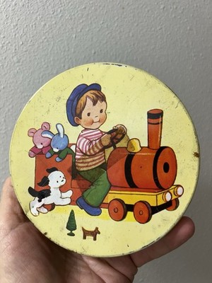 Vintage Mabel Lucie Attwell Tin Huntley & Palmer Biscuits Boy on Train