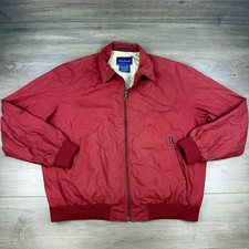 Vtg Faconnable Albert Goldberg Bomber Jacket Full Zip Mens XL Red Collared Lined