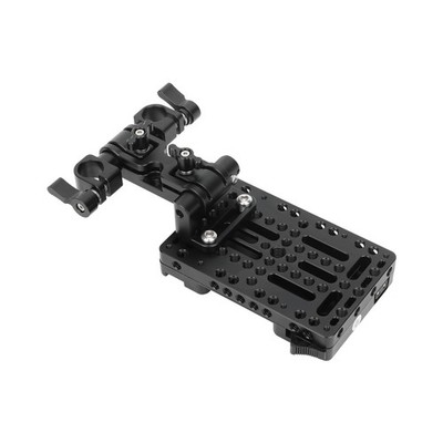 CAMVATE Gold Mount Battery Plate with 15mm LWS Rod Clamp & Adjustable Arm
