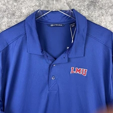 Loyola Marymount Lions Shirt Polo Mens 2XL Blue NCAA Basketball Cutter & Buck