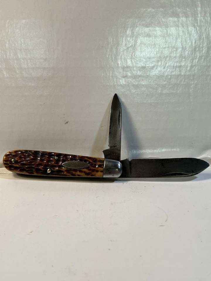 Cuchillo Jack Cabeza Desnuda Robeson De Colección Hueso Verde MONSTRUO ENORME RARO Foto 3 de 4