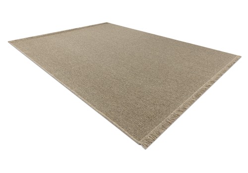 Modern 100% natural WOOL flat-woven Rug "VILLA" PLAIN dark beige easy to clean - Picture 3 of 11