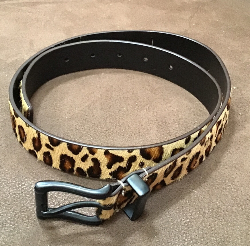 Nine West Women M/ 1.25” Wide Cow Hair Animal Print Leather 