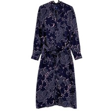 Gant Robe Chemise À Ligne à Manches Longues Fleurie Bleu Foncé EU 36 UK 10 US 6