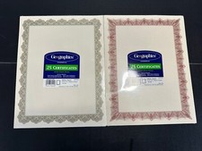 Lot Of Two Geographics Printable Certificate 11  x 8-1/2  with Seals