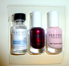 Perfect Formula Gel Coat Colours Black Cherry & Powder Pink + Manicure Booster