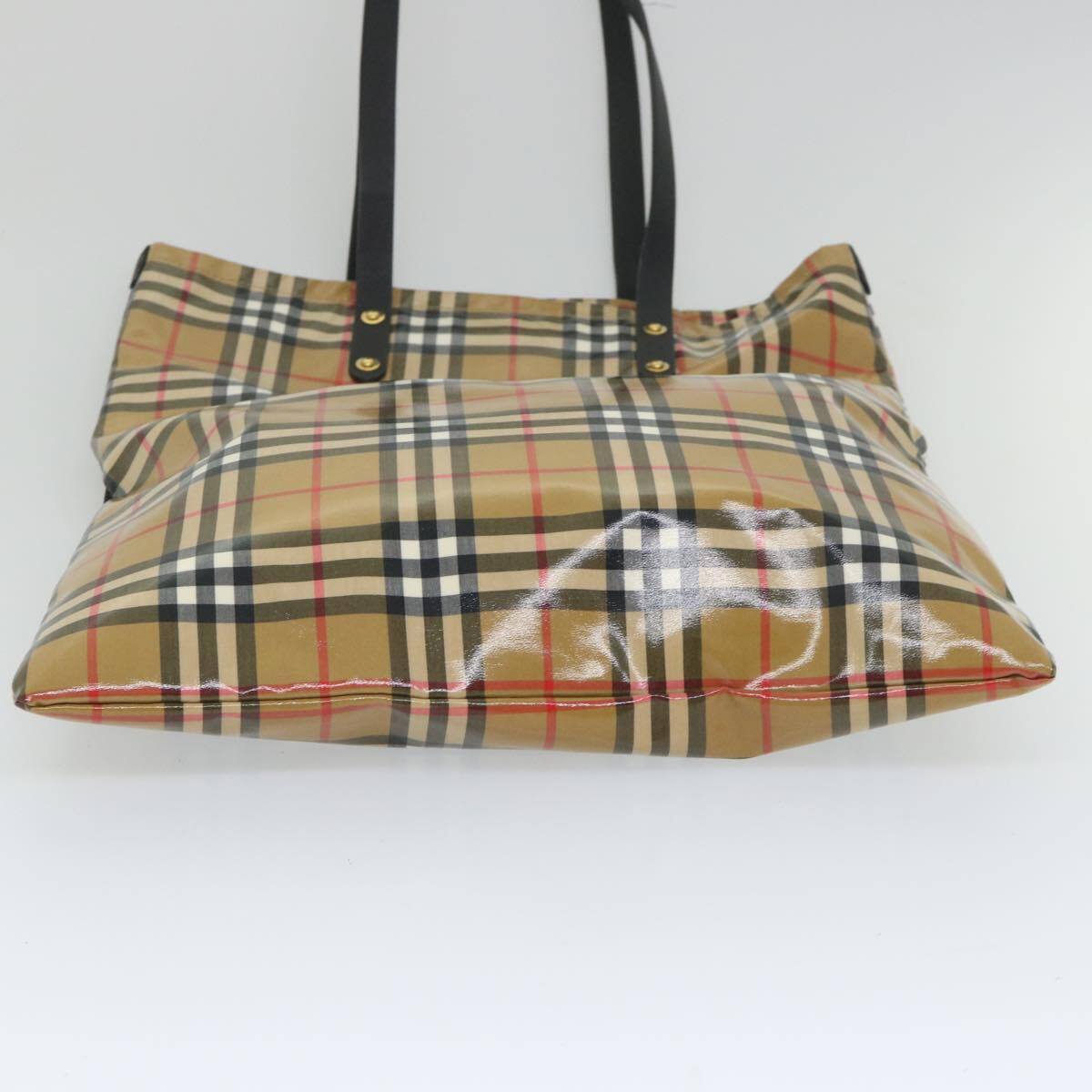 24AW new/Burberry チェック柄キャンバストートバッグ Bag Brown BURBERRY Nova Check Tote Bag Coated Canvas Beige Black Auth