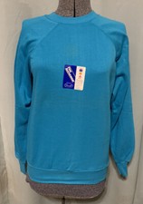 Vintage NOS Pannill Ultra Sweats Teal Blue Crewneck Shirt USA Sz Large 1980s 