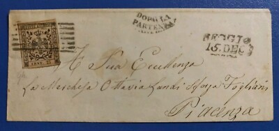 1854 Modena - c.mi 25 isolated on letter from Reggio - after departure