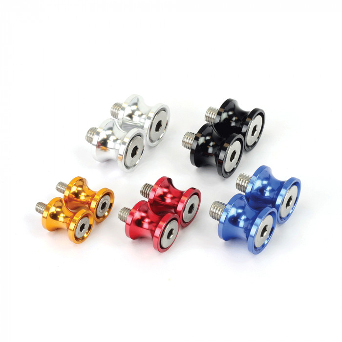 BIKE IT PADDOCK STAND BOBBINS 6MM 1.0 PITCH IN SILVER