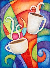 Ceramic Backsplash Tile Mural Coffee Kitchen/Bathroom - Coffee Date