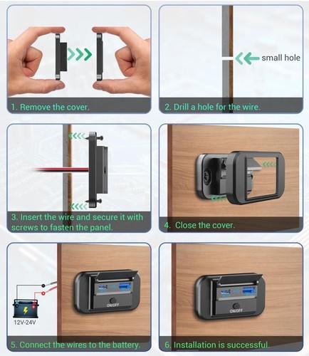 2 Stk 12V-24V Auto USB Typ-C Ladegerät Buchse Einbau Steckdose für Wohnwage KFZ - Bild 6 von 24