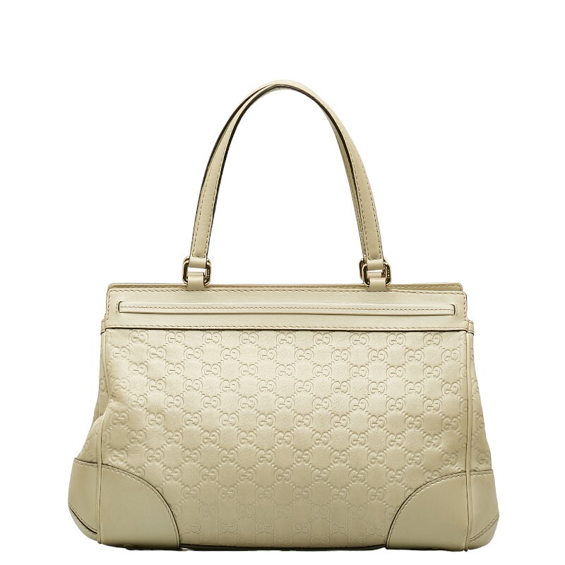 GUCCI Guccissima Ribbon Tote Bag Shoulder Bag 257063 Ivory White