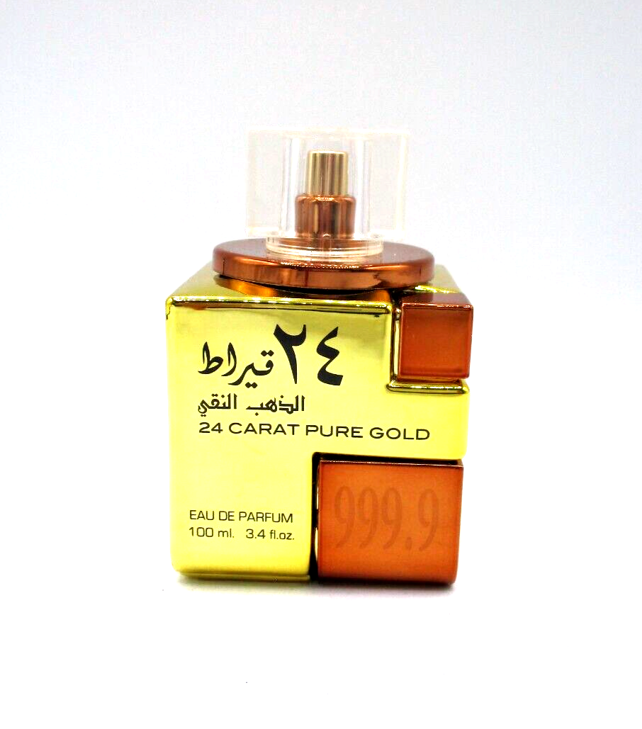 Lattafe 24 Carat Pure Gold Eau De Parfum Spray For Men ~ 3.4 oz