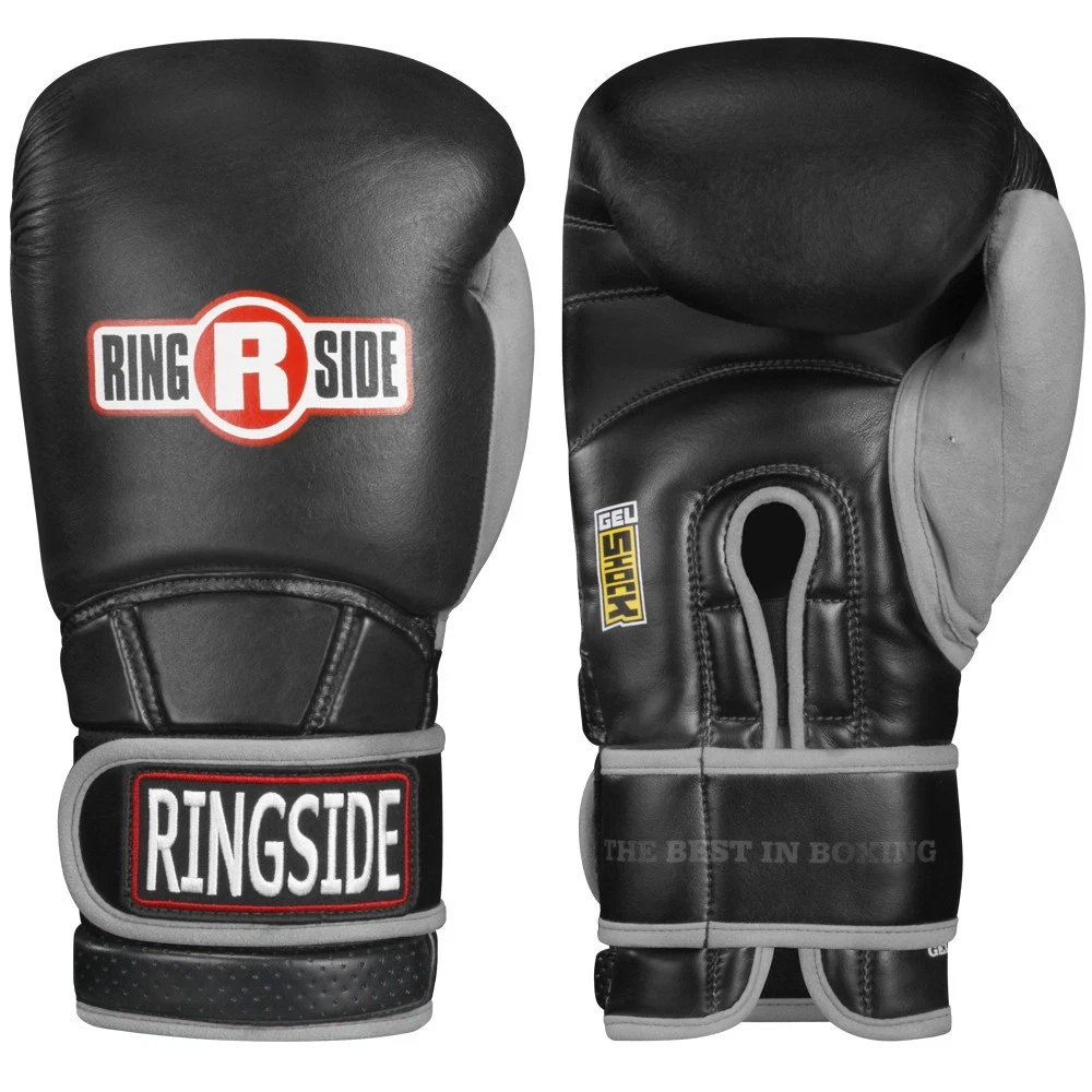 New Ringside Boxing MMA Kickboxing Gel Shock Safety Sparring 16oz Gloves Black
