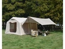 9.8x13ft 8Pax Inflatable Camping Tent w/ canopy & Hand Pump Air Glamping Tent