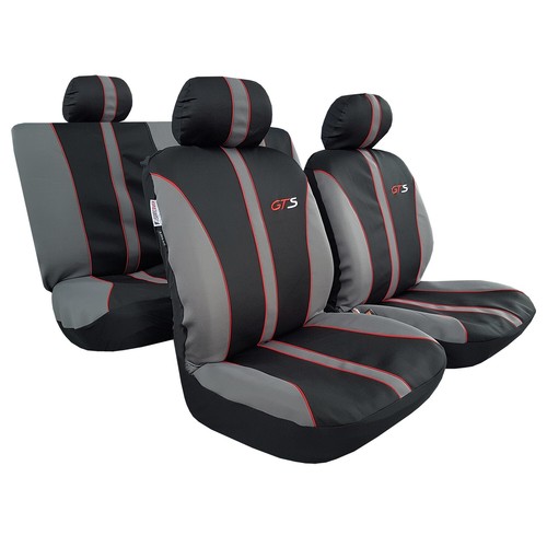 For Nissan Rogue Car Seat Covers Full Set Durable Black Gray Poly Cotton 9PCS - Afbeelding 1 van 10