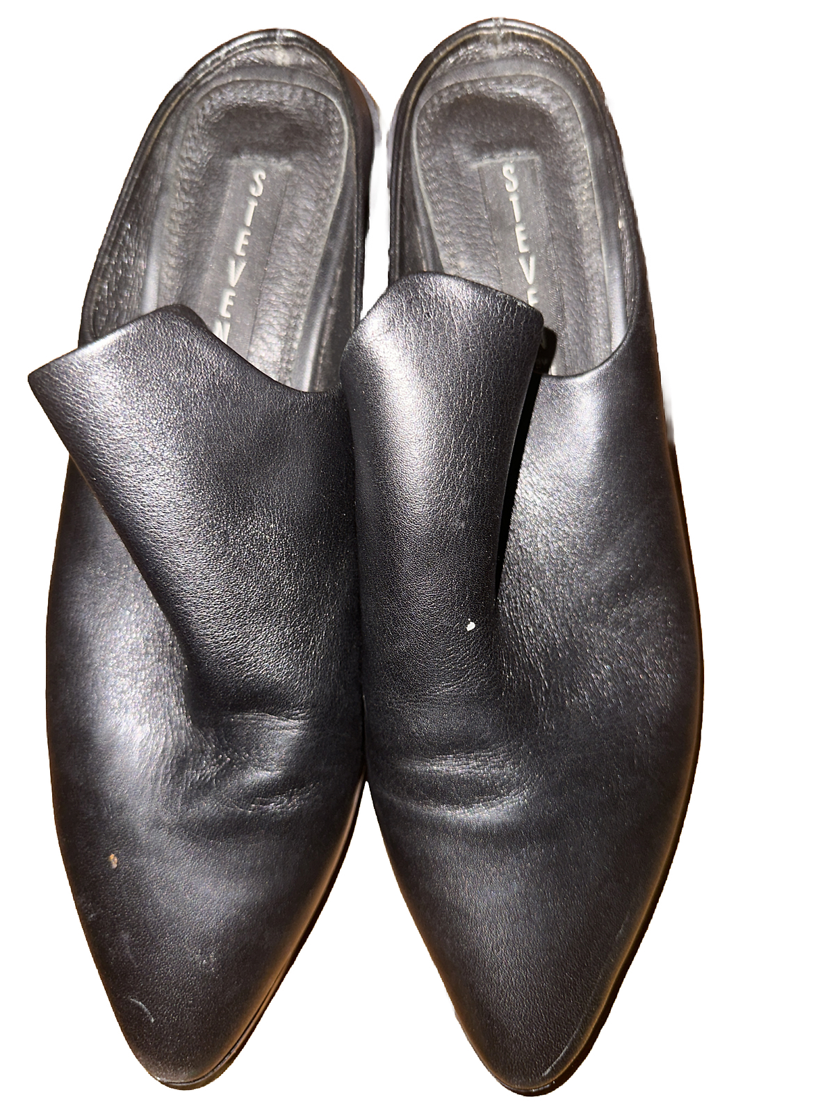 Steve Madden Slip On Backless Solid Black Pointed… - image 1