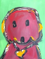 MARK KAZAV Red DOG  IMPRESSIONIST CANVAS FINE ART PAINTING fewfwe