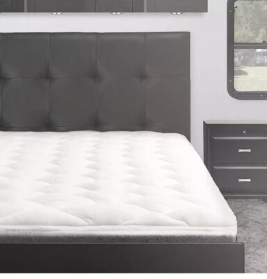 Standard Queen 60X80  Overfilled RV Mattress Topper Hypoallergenic Top W/ Skirt