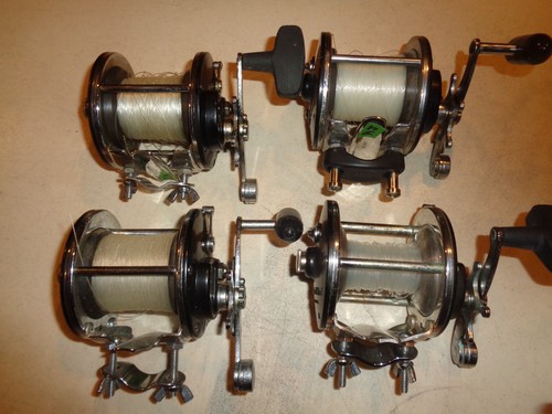 4 Penn 209 Levelwind Fishing Reels, Black Side Plates, Black Swirl Handles, RH, - Picture 9 of 11