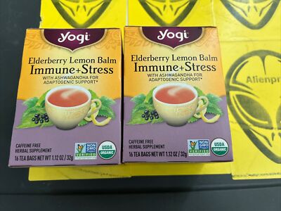 2 Boxes Elderberry Lemon balm INMUNE +STRESS 16 Tea Bags Each