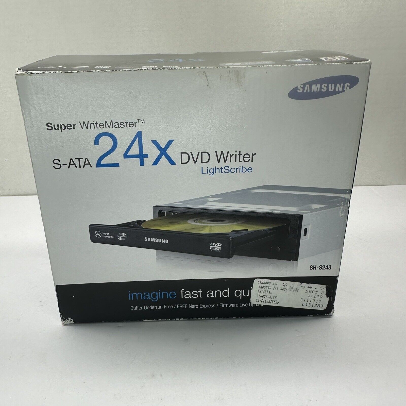 NEW IN BOX Samsung DVD Writer Model SH-S243 S-ATA 24x PC Disc Drive