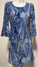 Tommy Hilfiger Women Blue Dress 8 Medium New NWT Long Sleeve Stretchy