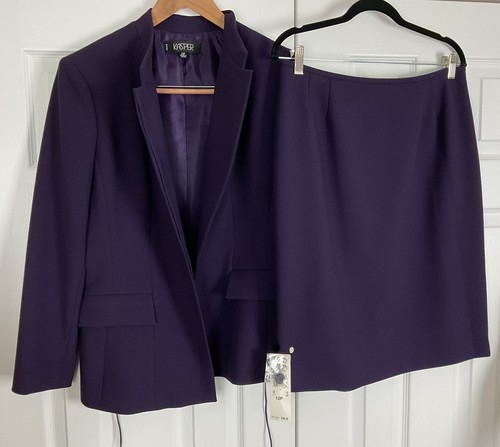 NWT$290 KASPER PETITE 2 PIECE JACKET SKIRT SUIT SET DARK PLUM SIZE 12P - Picture 11 of 12