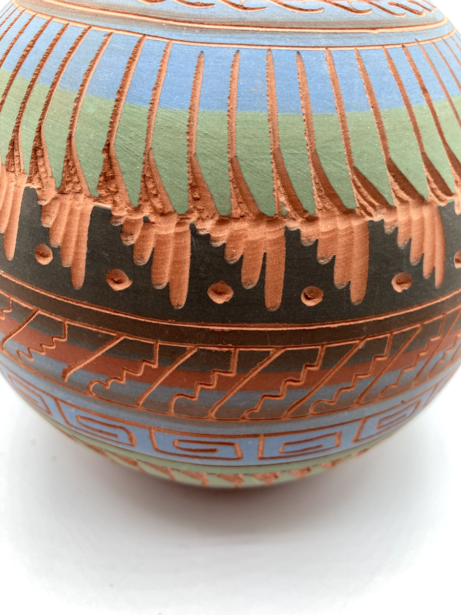 【3月末まで】希少|ナバホ陶器 Navajo Etched Pottery Vase Terra Cotta Native American Hand Made