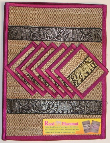 Set of 6 Reed Placemat Handmade in Cambodia - Picture 4 of 19