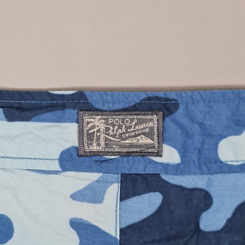 Polo Ralph Lauren Mens Swim Shorts Blue 30 Swim Trunk Adjustable Buckle Camo - Picture 8 of 9