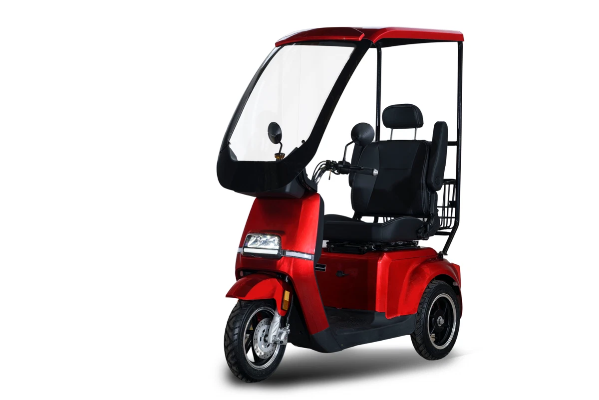 STORMBORN R5D Elektromobil 25 km/h - Seniorenmobil mit Dach - rot 