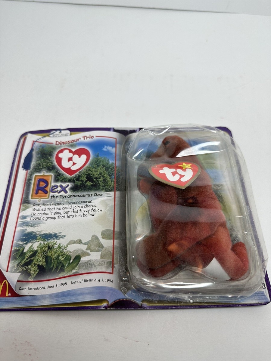 Ty McDonalds Dinosaur Trio Rex The T-Rex Teenie Beanie Baby New In - Main Image