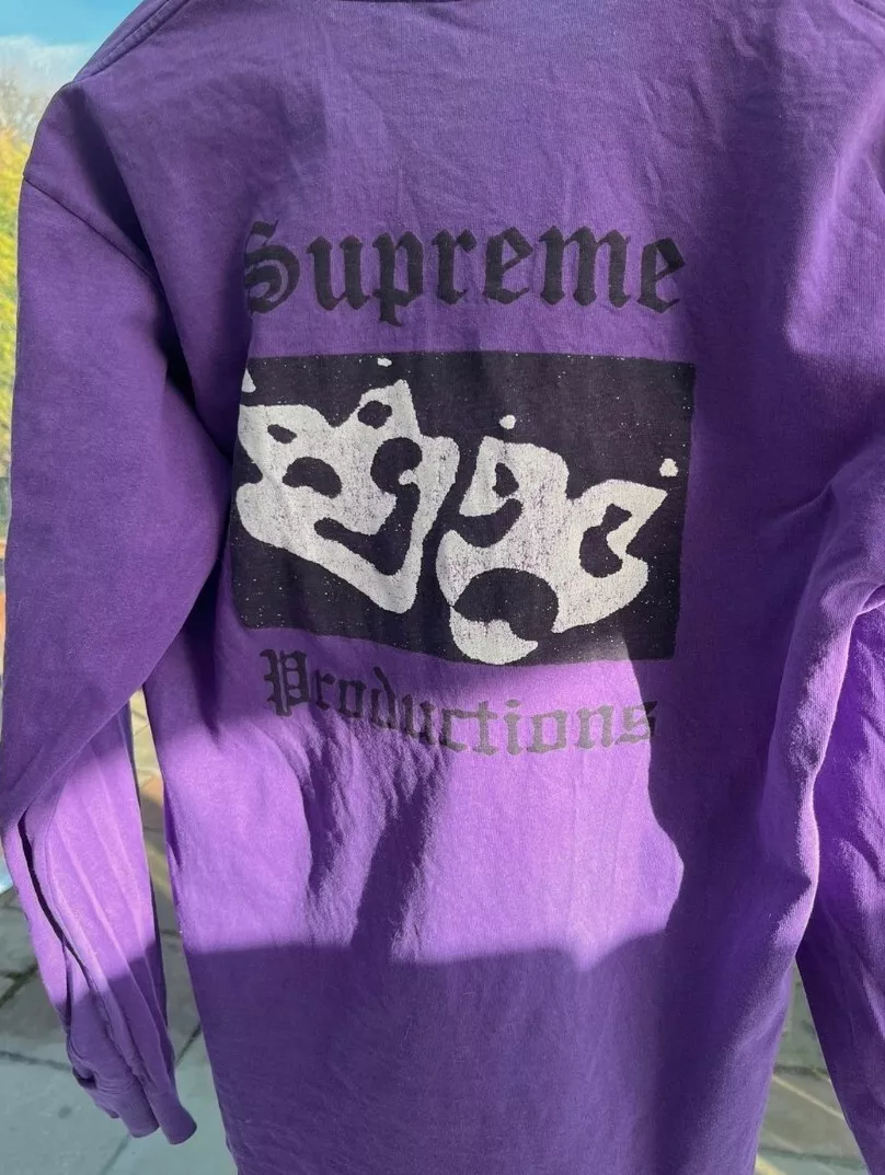 T shirt manches longues SS16 Supreme Productions taille M violet moyen haut