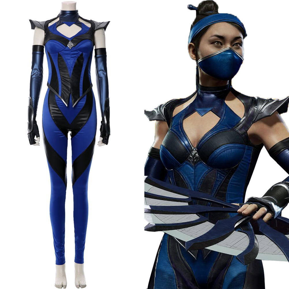 Juego Mortal Kombat 11 Kitana Disfraz Disfraz Mujer Conjunto Completo Top + Pantalones