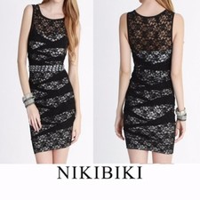 Sexy Nikibiki Black Lace Overlay Dress Size Small, Medium or Large