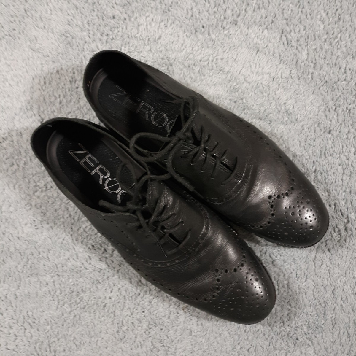 COLE HAAN 3. Zero Grand Sz 13?Black Leather Wingtip Oxford Shoes Excellent Cond Men main image 2