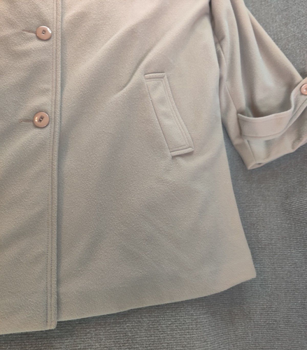 Vintage Amanda Lee Kashmiracle Beige Lapel Dress Trench Coat Womans 22 + Scarf - Picture 14 of 20
