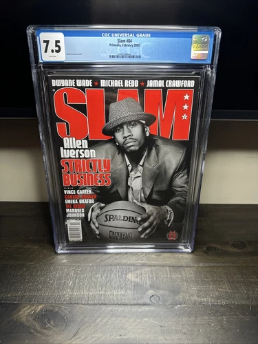 CGC 7.5 NEWSSTAND EDITION Slam Magazine(original)-Allen Iverson-February 2005