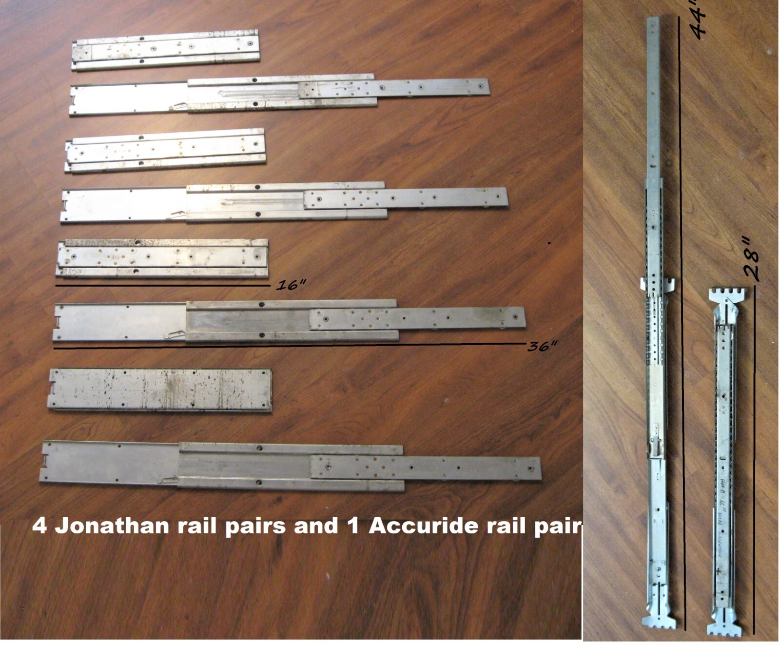 Drawer/Rack Slides 4 Jonathan Mfg. Co. 110QD-QDP-16-A1 Accuride Heavy Duty pair